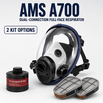 AMS A700 Reusable Full Face Respirator Mask Kit