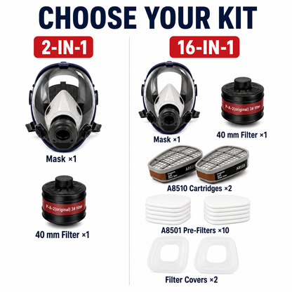AMS A700 Reusable Full Face Respirator Mask Kit