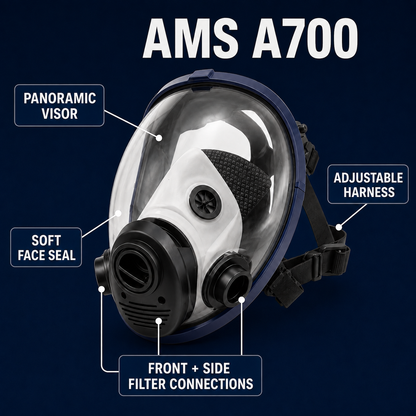 AMS A700 Reusable Full Face Respirator Mask Kit