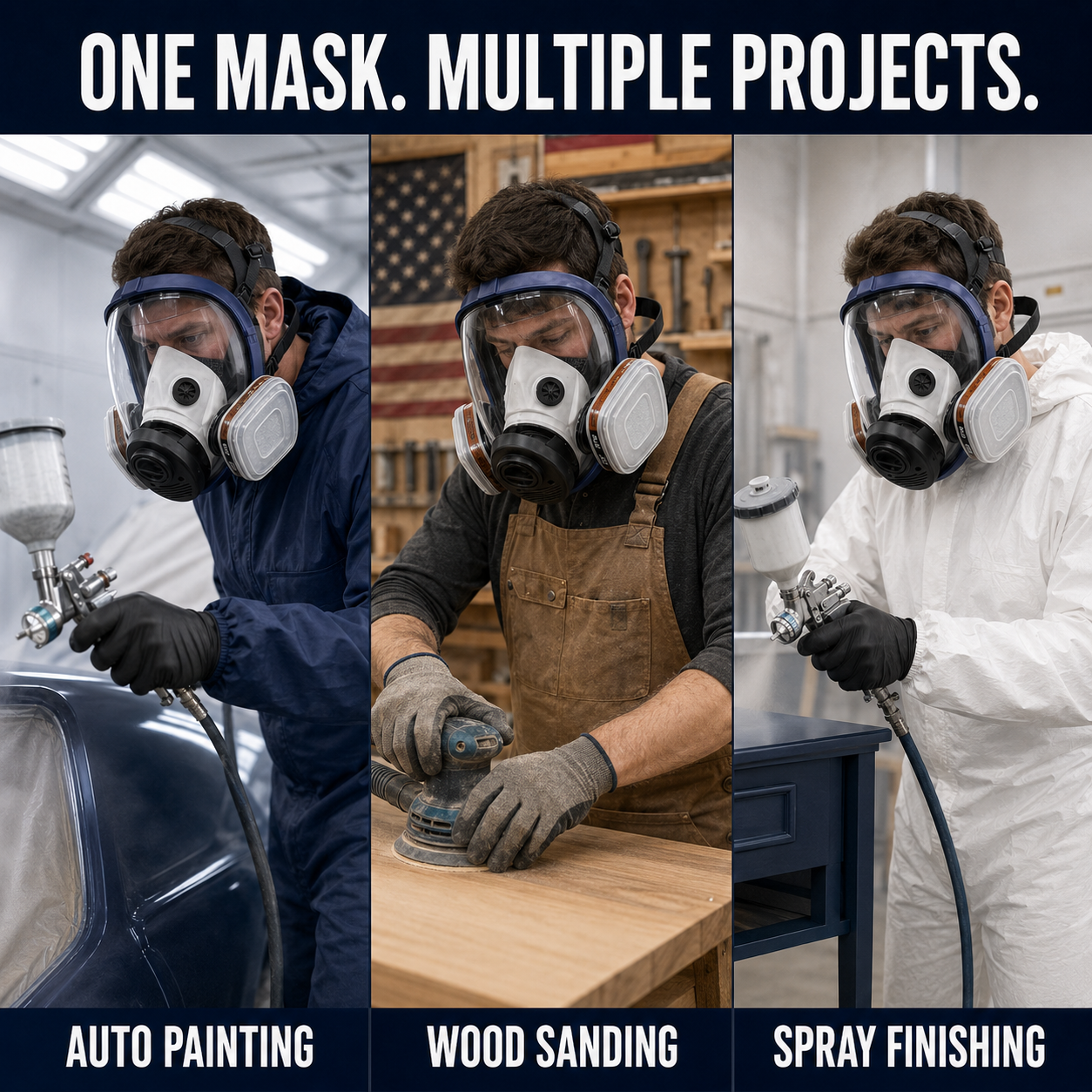 AMS A700 Reusable Full Face Respirator Mask Kit