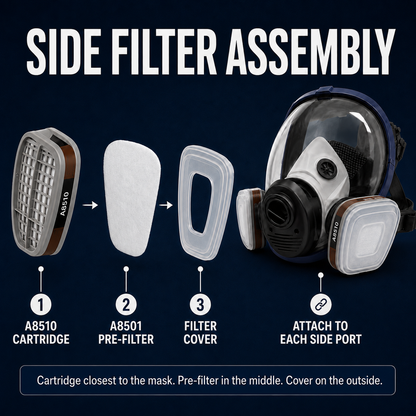 AMS A700 Reusable Full Face Respirator Mask Kit