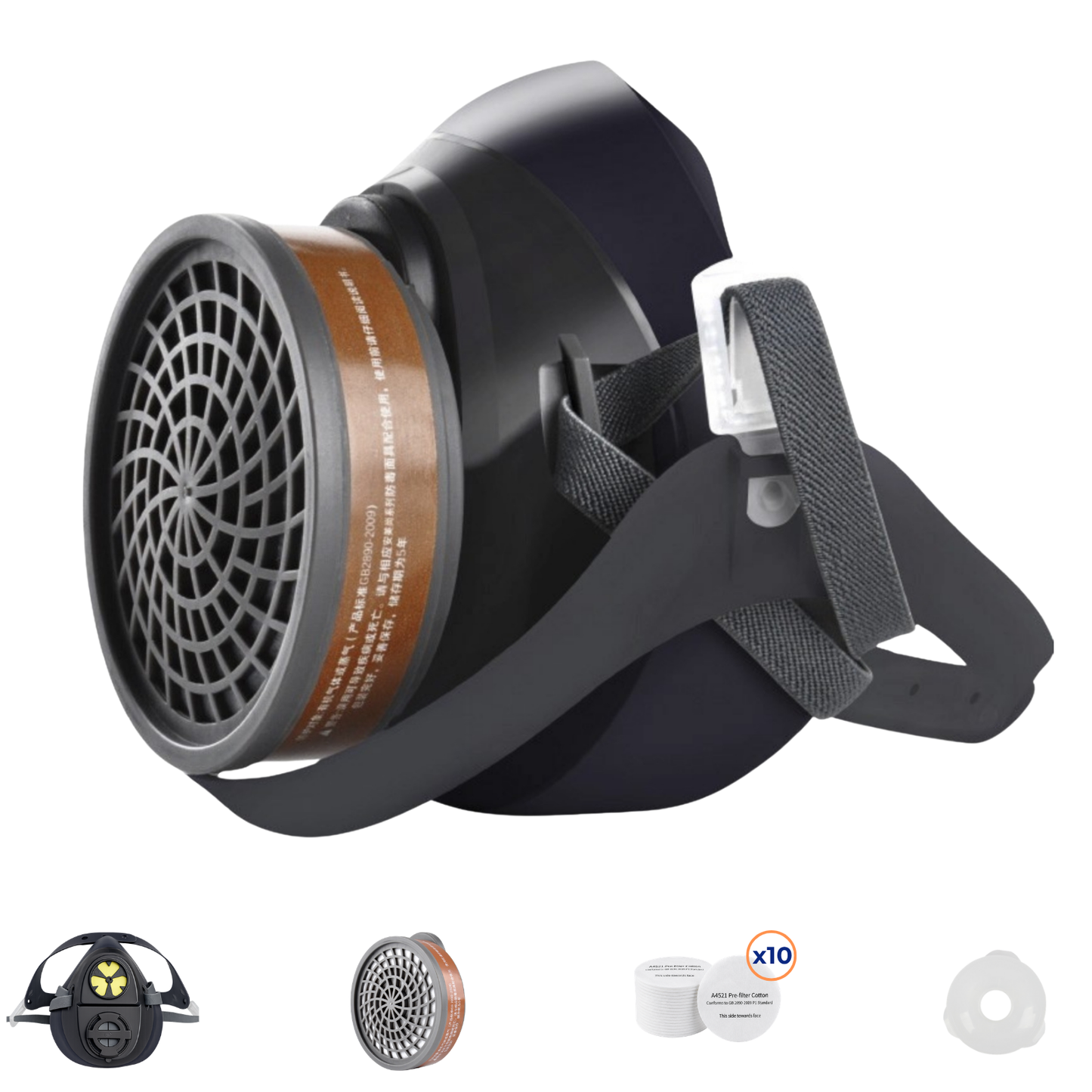 AMS A420P Silicone Half Face Respirator 13-Piece Paint Kit for Auto Painting, Spraying & Fumes