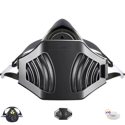 AMS A420D Silicone Half Face Respirator Kit with 10 Filters for Woodworking, Sanding & Sawing Dust