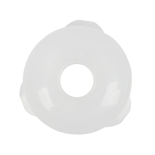 Top view of AMS A401 translucent plastic filter retainer cover for securing particulate pre-filters.
