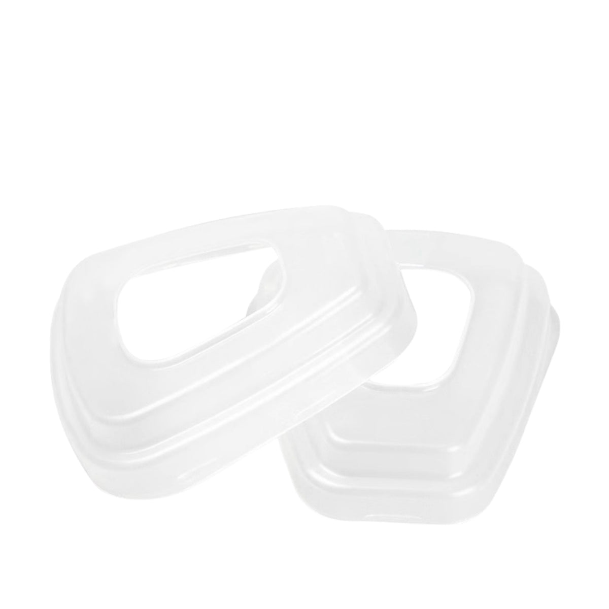 Pair of AMS A8502 translucent plastic filter retainers for holding A8501 cotton