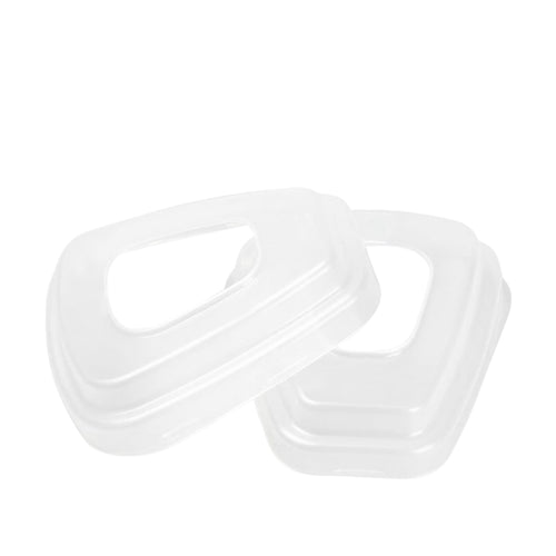 Pair of AMS A8502 translucent plastic filter retainers for holding A8501 cotton
