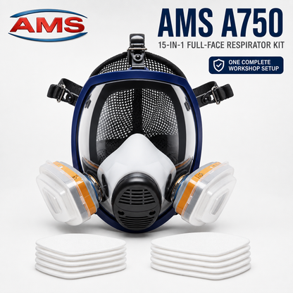 AMS A750 Full Face Respirator 15-in-1 Kit