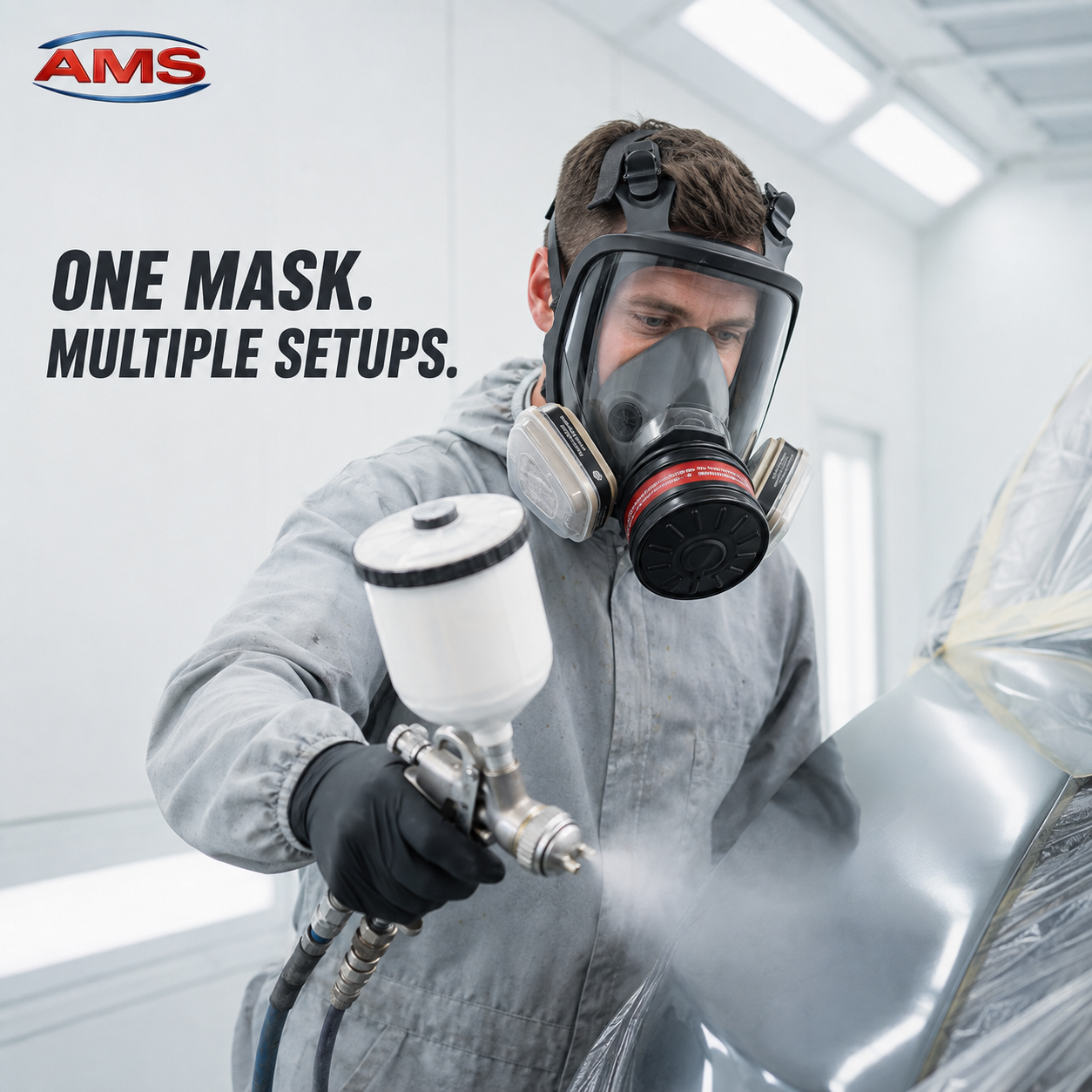 AMS A640 Full Face Respirator – 3 Filter Kit Options