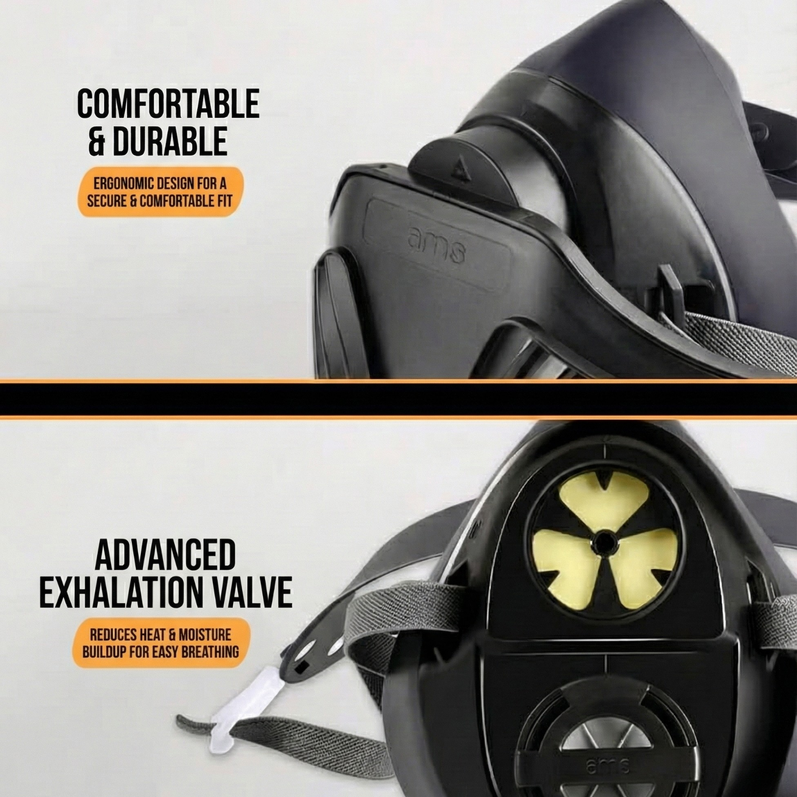 Ergonomic Food Grade Silicone Facepiece with Advanced Exhalation Valve for Comfort