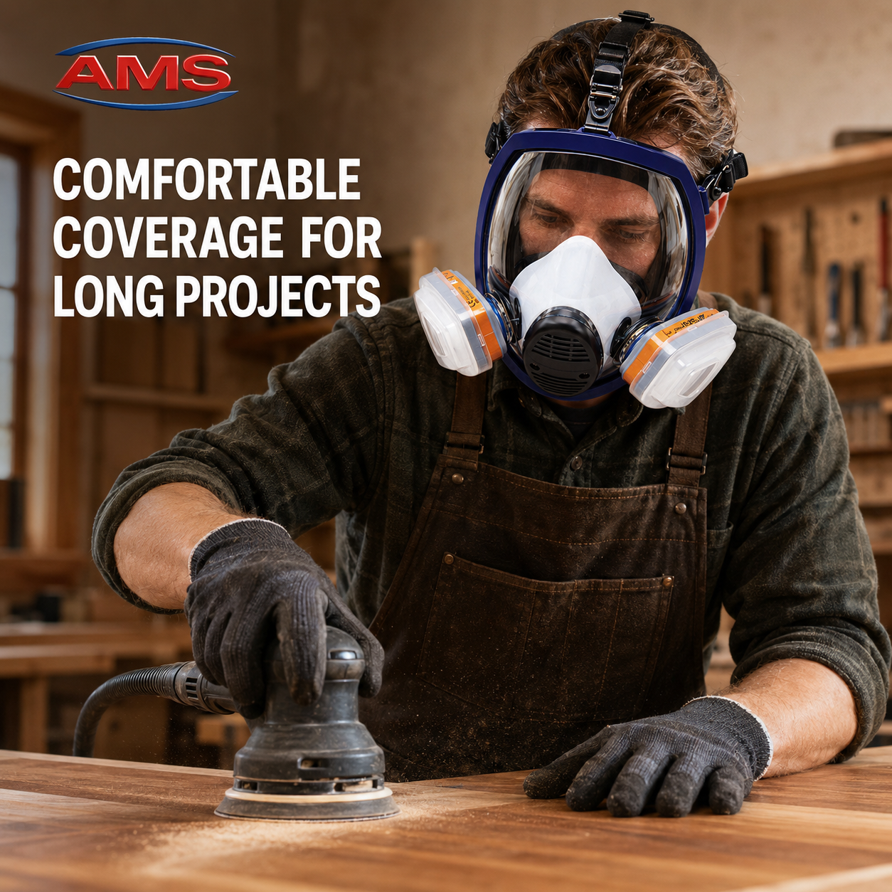 AMS A750 Full Face Respirator 15-in-1 Kit