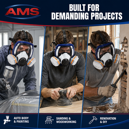 AMS A750 Full Face Respirator 15-in-1 Kit