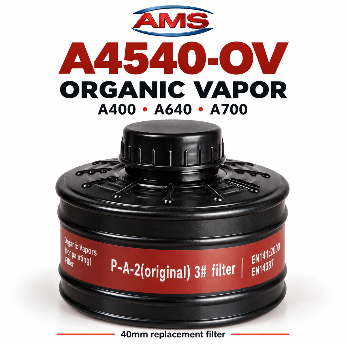AMS A4540 40mm Replacement Filter Canister – Compatible with A400, A640 & A700