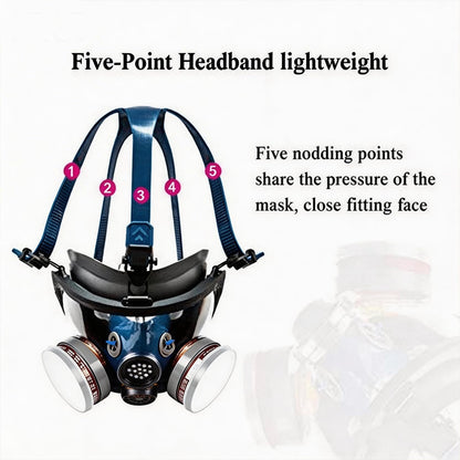 Full Face Respirator Mask,Gas Mask Protect Against Harmful Gas,Dust,Chemicals, Safety Mask with Active Carbon Filter