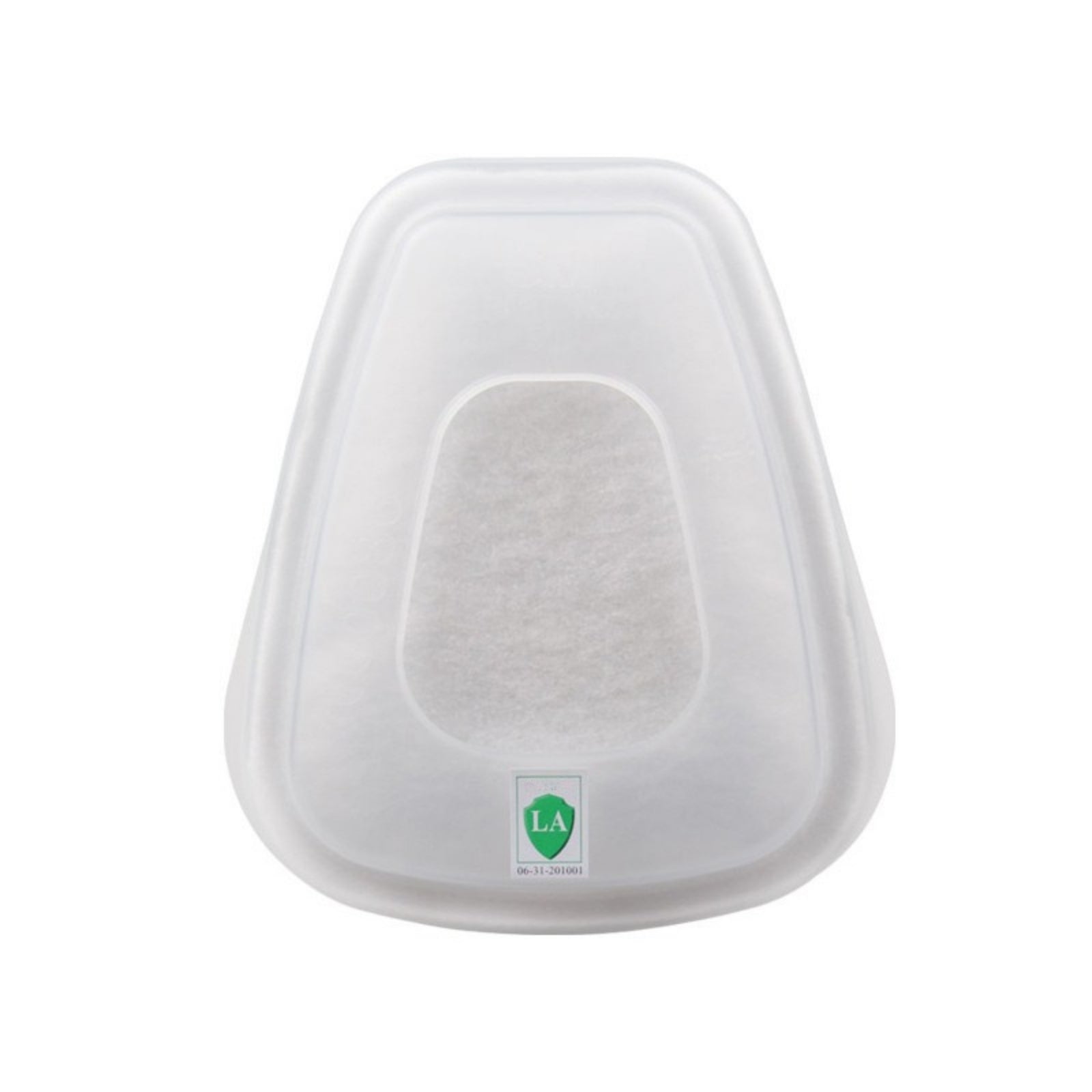 Top view of AMS A8502 filter holder cap with LA safety certification sticker