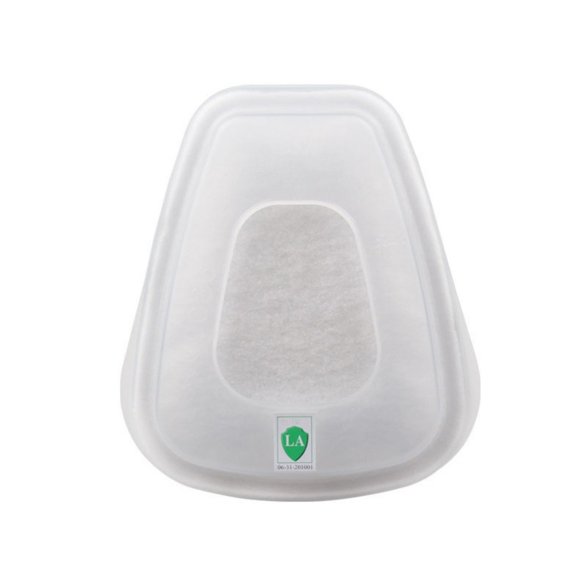 Top view of AMS A8502 filter holder cap with LA safety certification sticker