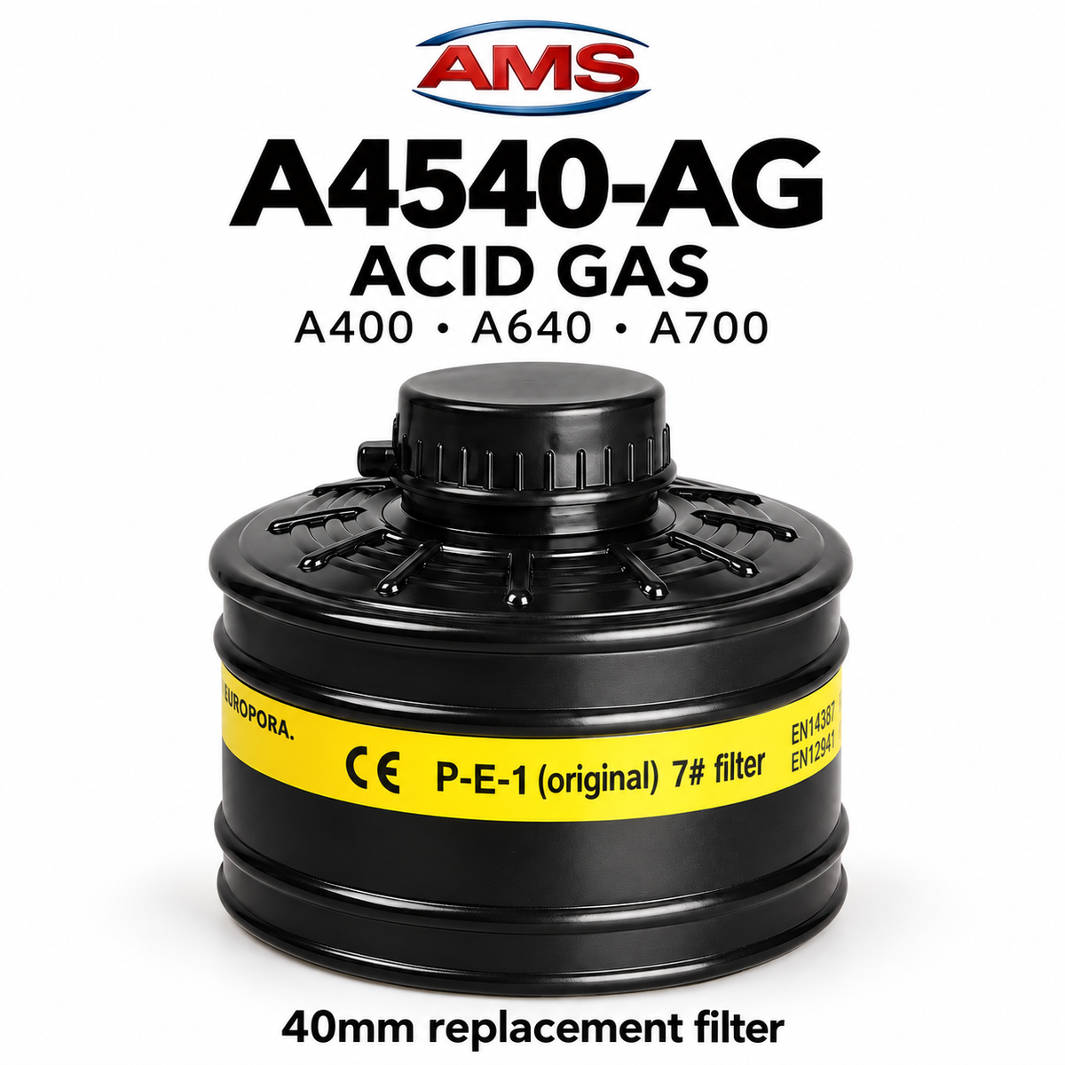 AMS A4540 40mm Replacement Filter Canister – Compatible with A400, A640 & A700