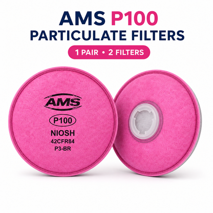 AMS P100 Particulate Filters with Nuisance Organic Vapor Odor Relief – 1 Pair
