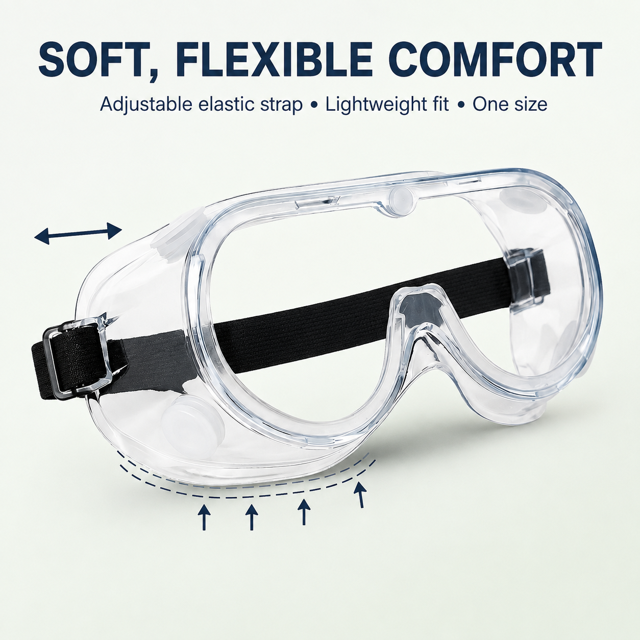 AMS SG100 Anti-Fog Wide-Vision Safety Goggles – Fits Over Glasses