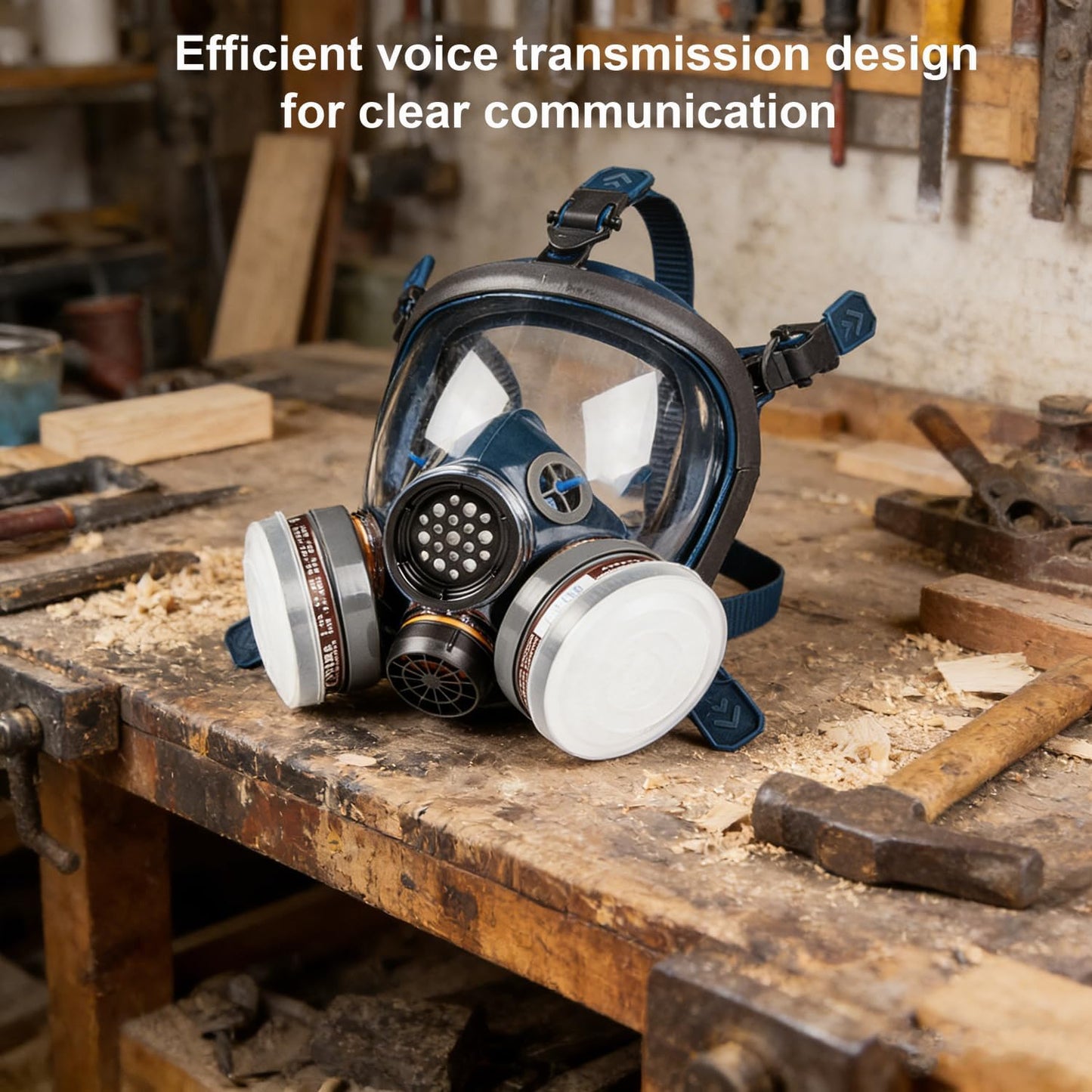 Full Face Respirator Mask,Gas Mask Protect Against Harmful Gas,Dust,Chemicals, Safety Mask with Active Carbon Filter