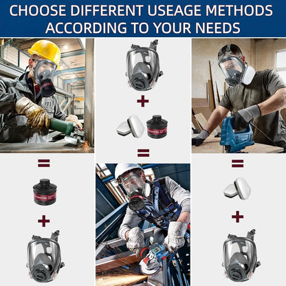 Weidahh Full Face Respirator Mask, Gas Masks Survival Nuclear and Chemical with 40mm Filters for Spray Paint,Industry,Sanding