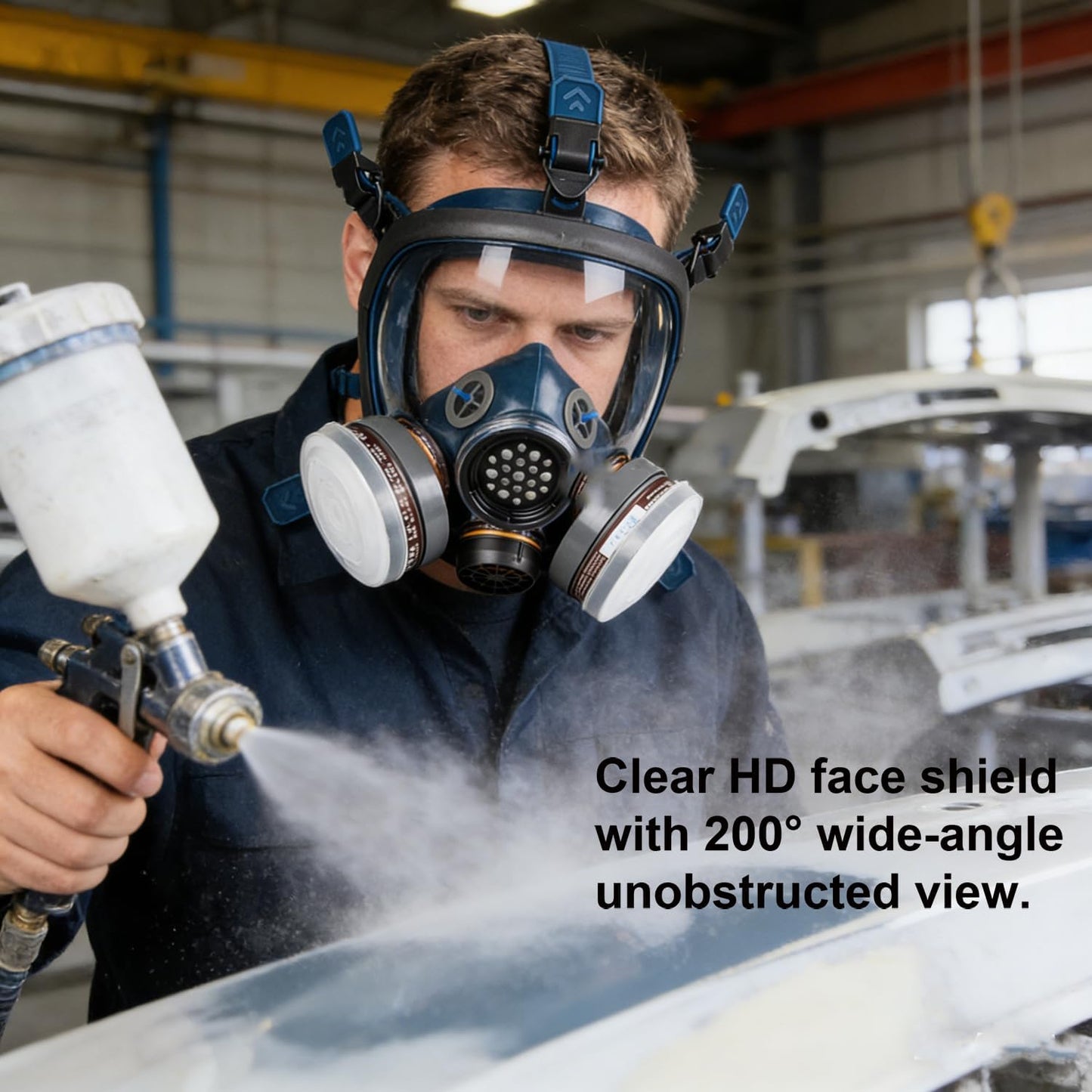 Full Face Respirator Mask,Gas Mask Protect Against Harmful Gas,Dust,Chemicals, Safety Mask with Active Carbon Filter