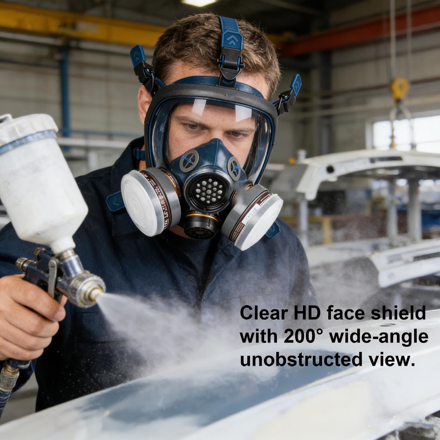 Full Face Respirator Mask,Gas Mask Protect Against Harmful Gas,Dust,Chemicals, Safety Mask with Active Carbon Filter