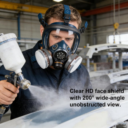 Full Face Respirator Mask,Gas Mask Protect Against Harmful Gas,Dust,Chemicals, Safety Mask with Active Carbon Filter