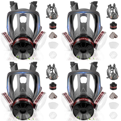 Gas Masks Survival Nuclear and Chemical,Full Face Respirator for Spray Paint,Chemical,Epoxy Resin,Grinding work.