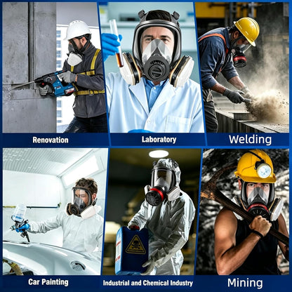 Weidahh Full Face Respirator Mask, Gas Masks Survival Nuclear and Chemical with 40mm Filters for Spray Paint,Industry,Sanding