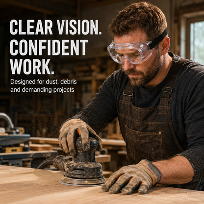 AMS SG100 Anti-Fog Wide-Vision Safety Goggles – Fits Over Glasses