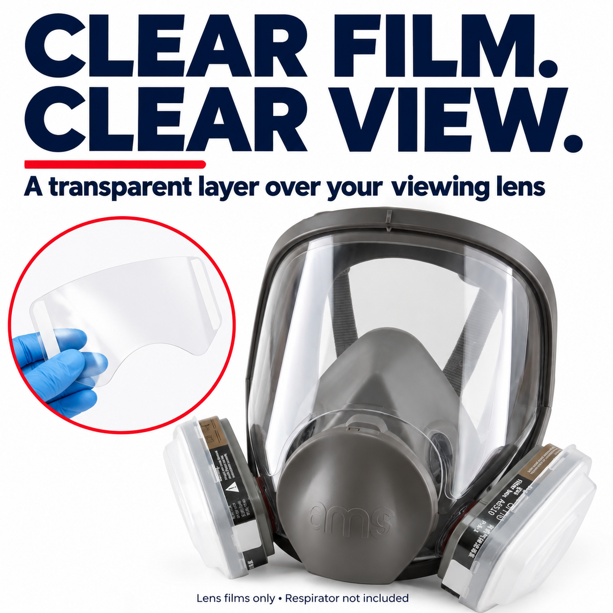 Transparent lens film on AMS A680 visor