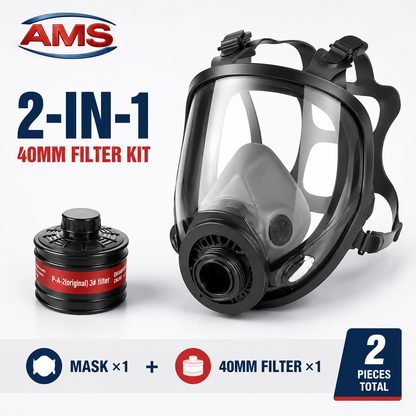 AMS A640 Full Face Respirator – 3 Filter Kit Options
